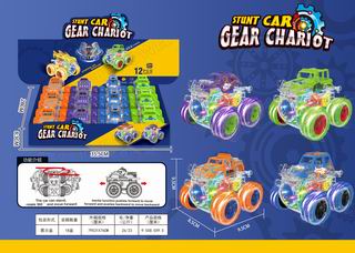 FRICTION 4WD STUNT CAR W/LIGHT 12PCS,