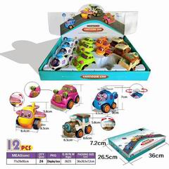 FRICTION CARTOON CAR 12PCS,