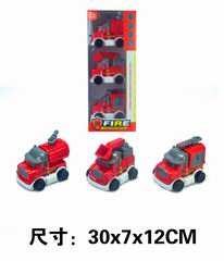 FRICTION FIRE TRUCK 3PCS,