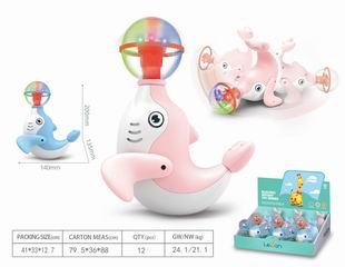 B/O TOP BALL ROTATING DOLPHIN 6PCS,
