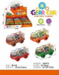 FRICTION GEAR CAR W/LIGHT 12PCS,
