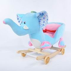 B/O WOODEN ROCKING ELEPHANT W/MUSIC,