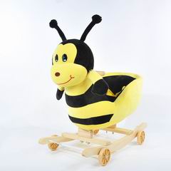 B/O WOODEN ROCKING BEE W/MUSIC,