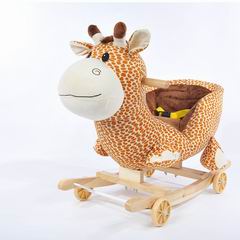 B/O WOODEN ROCKING DEER W/MUSIC,