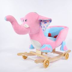 B/O WOODEN ROCKING ELEPHANT W/MUSIC,