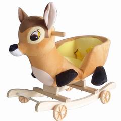 B/O WOODEN ROCKING DEER W/MUSIC,
