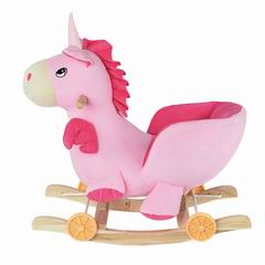B/O WOODEN ROCKING UNICORN W/MUSIC,