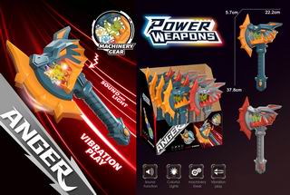 DINOSAUR GEAR AXE W/LIGHT & MUSIC 8PCS,