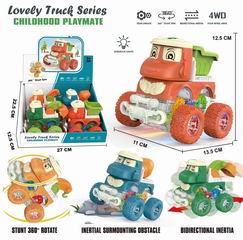 FRICTION GERA TRUCK W/LIGHT 4PCS,