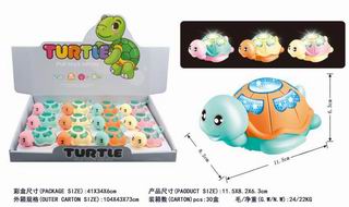 PULL LINE TURTLE W/LIGHT 12PCS,