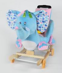 B/O WOODEN ROCKING ELEPHANT W/MUSIC,