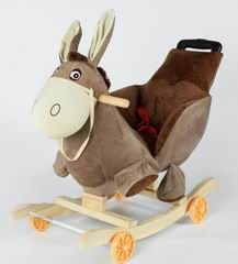 B/O WOODEN ROCKING DONKEY W/MUSIC,