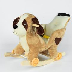 B/O WOODEN ROCKING DOG W/MUSIC,