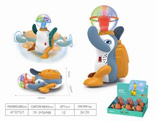B/O ROTARY PENGUIN W/LIGHT 6PCS,