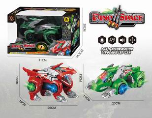 B/O DEFORMATION DINOSAUR CAR W/LIGHT & MUSIC,