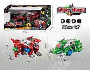 B/O DEFORMATION DINOSAUR CAR W/LIGHT & MUSIC,