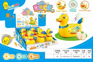 LAY EGGS DUCK W/LIGHT & MUSIC 6PCS,