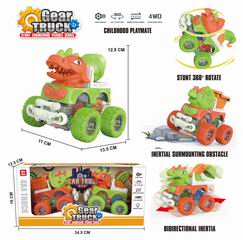 FRICTION GEAR DINOSAUR STUNT CAR,