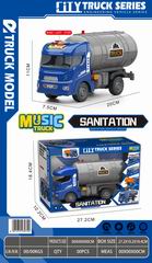 FRICTION SANITATION TRUCK SET W/LIGHT & MUSIC,