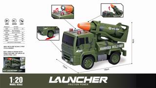 1:20 FRICTION MILITARY TRUCK W/LIGHT & SOUND,