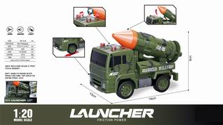 1:20 FRICTION MILITARY TRUCK W/LIGHT & SOUND,