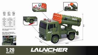 1:20 FRICTION MILITARY TRUCK W/LIGHT & SOUND,
