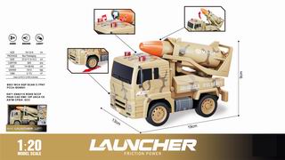 1:20 FRICTION MILITARY TRUCK W/LIGHT & SOUND,