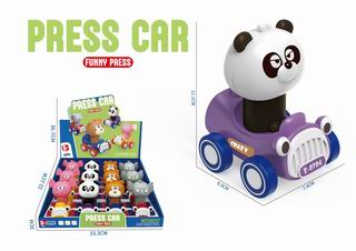 ANIMAL PRESS CAR 12PCS,