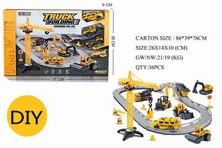 DIE-CAST TRUCK BUILDING ENGIHEERING RAIL CAR,