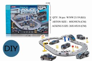 DIE-CAST TRUCK BUILDING POLICE RAIL CAR,