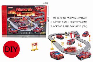 DIE-CAST TRUCK BUILDING FIRE RESCUE RAIL CAR,