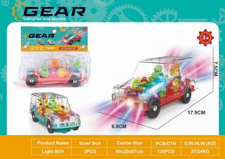 B/O GEAR DINOSAUR CAR W/LIGHT,