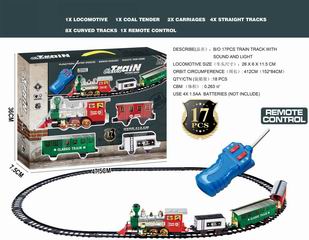 R/C RAIL TRAIN W/LIGHT & MUSIC 17PCS,