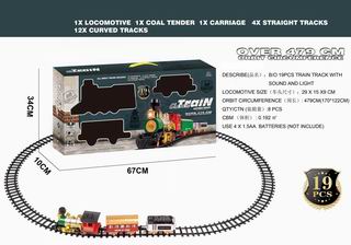 B/O RAIL TRAIN W/LIGHT & MUSIC 19PCS,