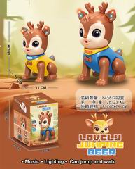B/O LOVELY JUMPING DEER W/LIGHT & MUSIC,