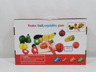 WOODEN FRUIT & VEGETABLE GAME 15PCS,