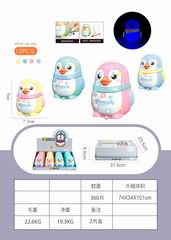 PULL LINE PENGUIN W/LIGHT 12PCS,