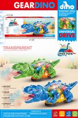 B/O GEAR DINOSAUR W/LIGHT & MUSIC & SPRAY,