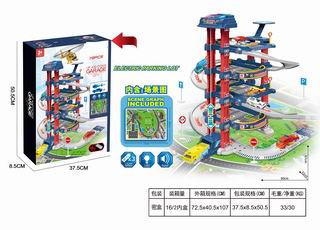 1:64 CITY PARKING LOT W/LIGHT & MUSIC 78PCS,