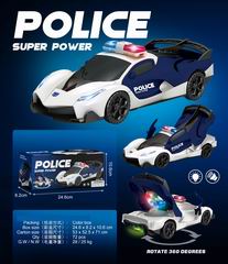 B/O DEFORMATION POLICE CAR W/LIGHT & MUSIC,