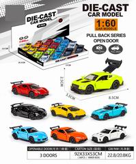 1:60 PULL BACK DIE-CAST CAR 16PCS,
