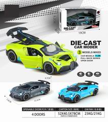 1:28 PULL BACK DIE-CAST CAR W/LIGHT & MUSIC,