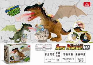 B/O DINOSAUR W/LIGHT & MUSIC & SPRAY,