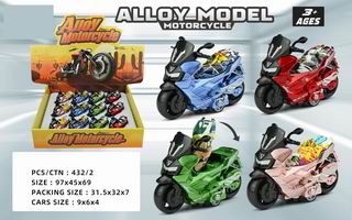 1:36 PULL BACK DIE-CAST MOTORCYCLE 12PCS,