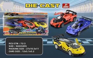 1:36 PULL BACK DIE-CAST CAR 3PCS,