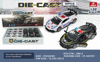 1:32 PULL BACK DIE-CAST CAR 12PCS,