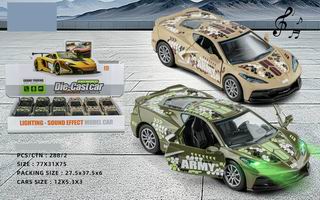 1:32 PULL BACK DIE-CAST CAR W/LIGHT & MUSIC 12PCS,