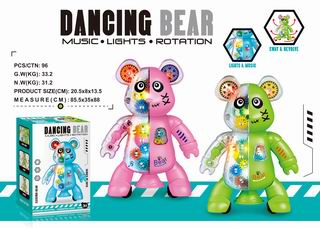 B/O GEAR ROTATION DANCING BEAR W/LIGHT & MUSIC,