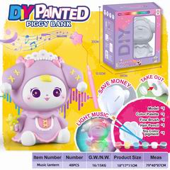 DIY PAINTED PIGGY BANK W/LIGHT & MUSIC,