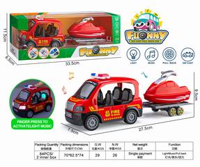 PULL BACK DIE-CAST CAR W/LIGHT & MUSIC,